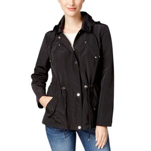Charter Club Anorak Jacket Water Resistant Hooded Black L